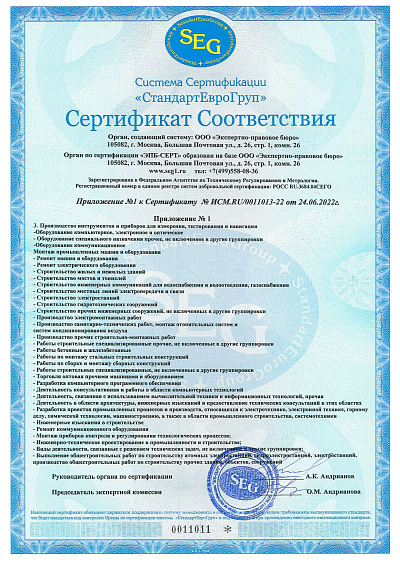 Сертификат № ИСМ.RU/0011013-22 [RU]